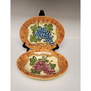 Certified International~Grapes Decorative Serving Plate And Bowl Susan Winget